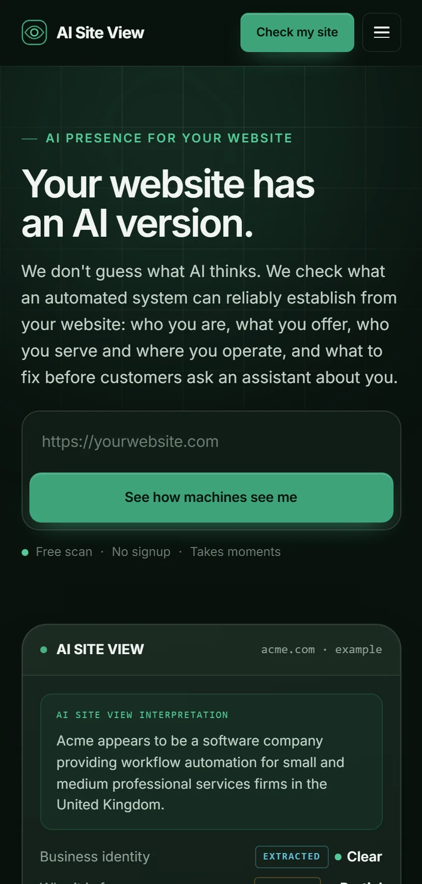 AI Site View on a phone